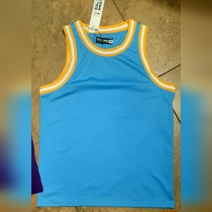 NWT Blue and Yellow Basketball jersey Tank By Rebel Minds